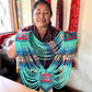 Body Jewelry with Beaded Chains - "Warrior", Turquesita