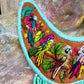 Embroidered Bib Collars with Fringes, Adjustable - "Birds of Santiago"