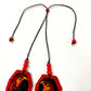Two-piece Textile Necklaces, Adjustable - "Birds of Santiago", Vibrants