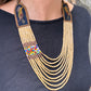 Two-piece Textile Necklaces, Adjustable - "Birds of Santiago", Neutrals