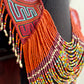 Textile Cape with Beaded Body Chains - "Mola Capa", Orange Multicolor