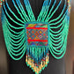 Body Jewelry with Beaded Chains - "Warrior", Turquesita