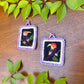 Artisan Guatemalan Embroidered Toucan Inspired Bird Earrings with Ceramic Clay Beads and Silver Hooks, light purple