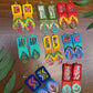 Handmade Beaded Earrings with Ceremonial Textile from Aguacatán and Clay Bead Drops, turquoise square