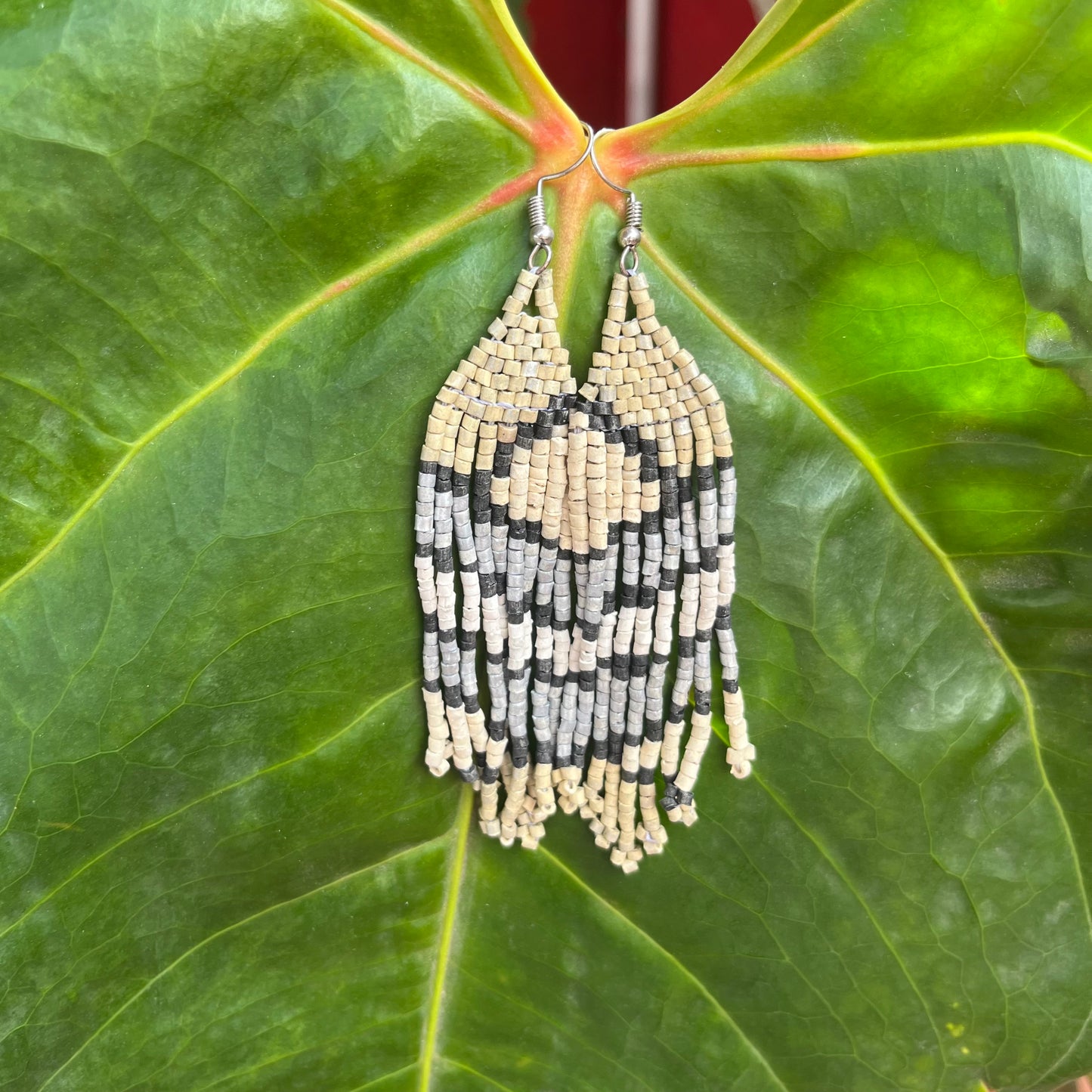 Ultra Lightweight Beaded Earrings in Picasso Inspired Design