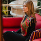 Shoulder Cape with Beads - Huipil Capa, Ruby Kaleidoscope