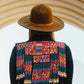 One-of-a-kind, Handmade Poncho with Authentic Guatemalan Jade & Rare Aguacatán Mayan Textile - Celestial Tapestry