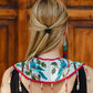 Ceremonial Shoulder Piece with Hand-Embroidered Birds - Stone Blue & Velvet