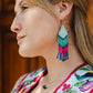 Ceremonial Shoulder Piece with Hand-Embroidered Birds - Stone Blue & Velvet