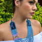 Two-piece Textile Necklaces, Adjustable - "Birds of Santiago", Vibrants