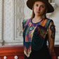 Beaded Tabard Poncho with Traditional Textile & Jade - San Juan Sunset