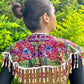 Textile Cape with Beaded Body Chains - "Huipil Capa", Floral