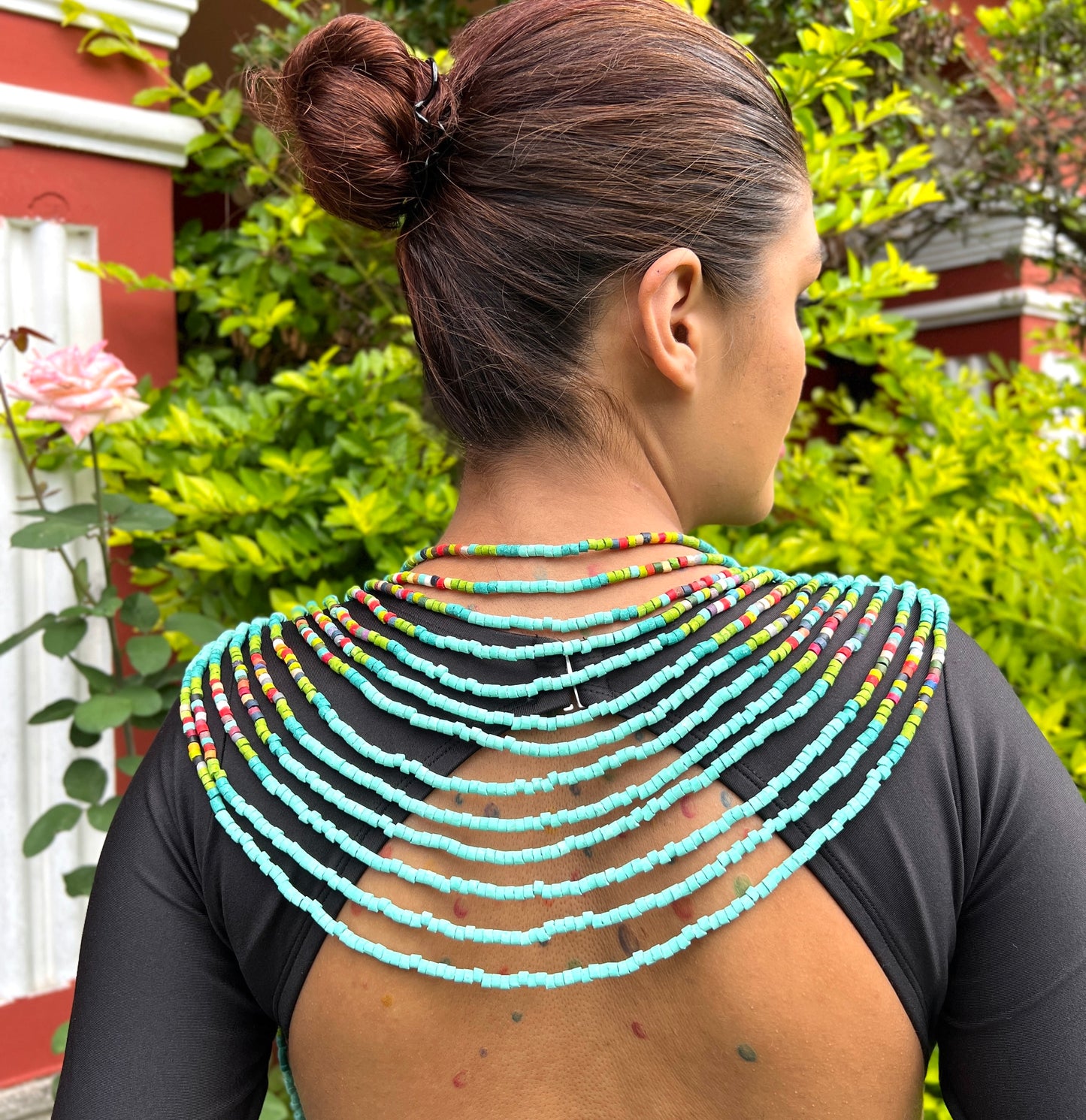 Body Jewelry with Beaded Chains - "Warrior", Isla de Pajaro