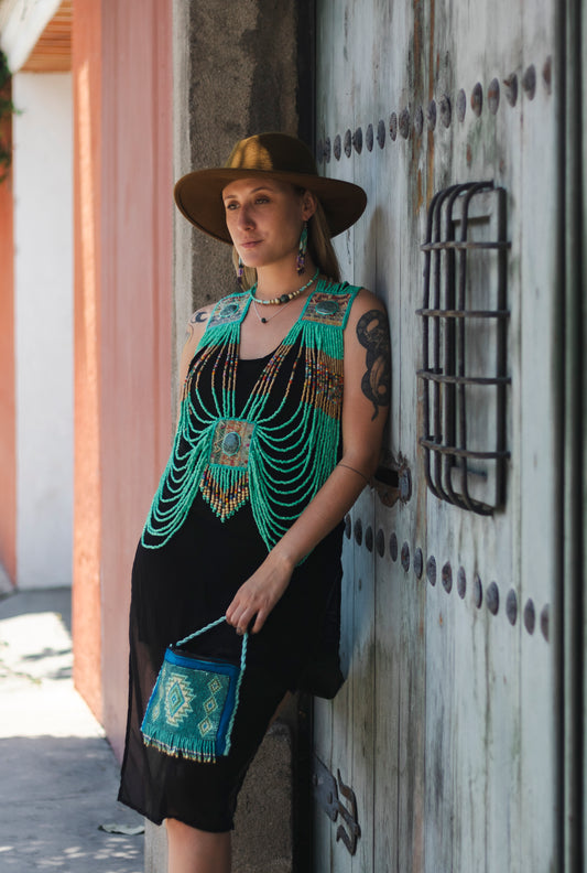 Ceremonial Body Jewelry Handmade for Energetic Alignment – Warrior Goddess, Luz de Turquesa