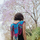 Beaded Tabard Poncho with Traditional Textile & Jade - Fuchsia Palopó