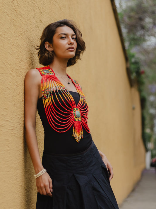 Ceremonial Body Jewelry Ethically Made for Festivals & Energetic Alignment – Warrior Goddess, Red Ritual