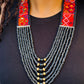 Adjustable Guatemalan Ceremonial Textile Necklace with Jade & Ceramic Beads, black