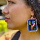 Artisan Guatemalan Embroidered Bluebird Inspired Bird Earrings with Ceramic Clay Beads and Silver Hooks, light pink