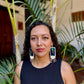 Handmade Guatemalan Embroidered Quetzal Earrings with Clay Bead Fringes and Silver Hooks, white multicolor