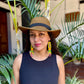 Handmade Beaded Earrings with Ceremonial Textile from Aguacatán and Clay Bead Drops, yellow rectangle