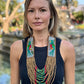 Adjustable Necklace with Guatemalan Bird Quetzal Embroidery from Santiago with Ceramic Beads, verde cafe