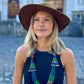 Multi-Strand Ceramic Bead with Ceremonial Textile Necklace, navy & green