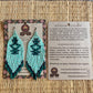 Beaded Fringe Earrings with Geoemetric Symbols
