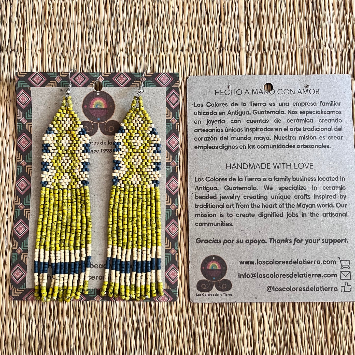 Ceramic Beaded Earrings with Woven Details