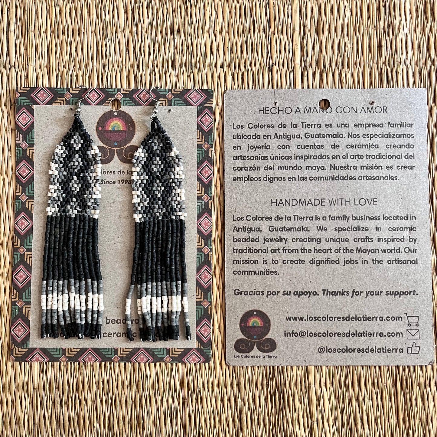 Woven Fringe Earrings - Rombo