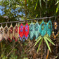 Beaded Fringe Earrings with Geoemetric Symbols