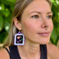 Artisan Guatemalan Embroidered Toucan Inspired Bird Earrings with Ceramic Clay Beads and Silver Hooks, light purple