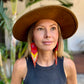 Guatemalan Mayan Textile Statement Earrings with Handmade Clay Beads, red square