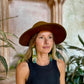Handmade Beaded Earrings with Vintage Textile from Chichi and Clay Bead Drops, olive rectangle