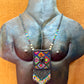 Vintage Chichicastenango Textile Pendant Necklace with Jade & Bead Fringe, black