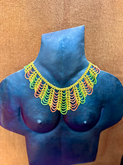 Adjustable Beaded Collar Choker Necklace - 5 color variants