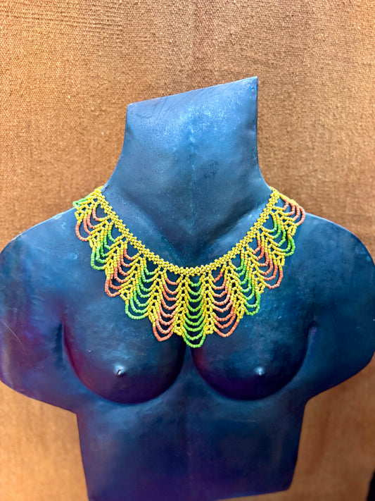 Adjustable Beaded Collar Choker Necklace - 5 color variants