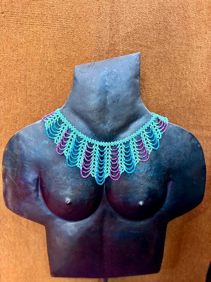 Adjustable Beaded Collar Choker Necklace - 5 color variants