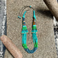 Multi-Strand Ceramic Bead with Ceremonial Textile Necklace, turquoise