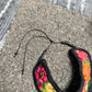 Bib Necklace with Guatemalan Floral Embroidery from Patzun with Ceramic Bead Fringes, black