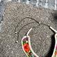 Bib Necklace with Guatemalan Floral Embroidery from Patzun with Ceramic Bead Fringes, white & yellow