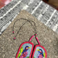 Adjustable Necklace with Guatemalan Bird Embroidery from Santiago with Ceramic Beads, pink