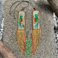 Adjustable Necklace with Guatemalan Bird Quetzal Embroidery from Santiago with Ceramic Beads, verde cafe
