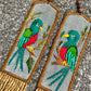 Adjustable Necklace with Guatemalan Bird Quetzal Embroidery from Santiago with Ceramic Beads, verde cafe