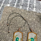 Adjustable Necklace with Guatemalan Bird Quetzal Embroidery from Santiago with Ceramic Beads, verde cafe