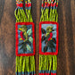 Beaded Long Necklace with Embroidered Birds, Adjustable