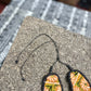 Adjustable Ceramic Beaded Strand Necklace with Patzún Floral Huipil Textile, mustard