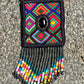 Vintage Chichicastenango Textile Pendant Necklace with Jade & Bead Fringe, black