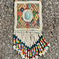 Vintage Chichicastenango Textile Pendant Necklace with Jade & Bead Fringe, white pastels