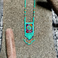 Vintage Chichicastenango Textile Pendant Necklace with Jade & Bead Fringe, turquoise green jade