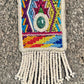 Vintage Chichicastenango Textile Pendant Necklace with Jade & Bead Fringe, white/multicolor
